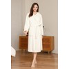 LYCY Womens Hooded Plush Long Robe, Soft Warm Bathrobe for