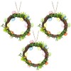 3 x Rustic Wooden Easter Egg Door Hanging Wreaths (19cm
