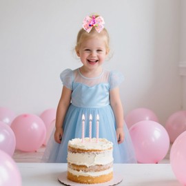 3rd Birthday Hair Bow for Girls, Hot Pink Hair Clip Hair Accessories for Girls 1 2 3 4 5 6 Years Birthday Party Supplies Decorations