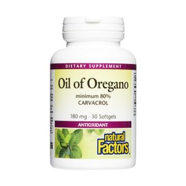 Organic Oil Of Oregano, 180 mg, 30 Softgels by Natural Factors                                                                                        