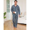 ENJOYNIGHT Mens 100% Cotton Flannel Pajamas Set Plaid Button Pjs