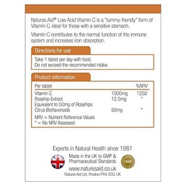 Natures Aid Natures Aid Vitamin C 1000mg Low Acid 90 Tabs