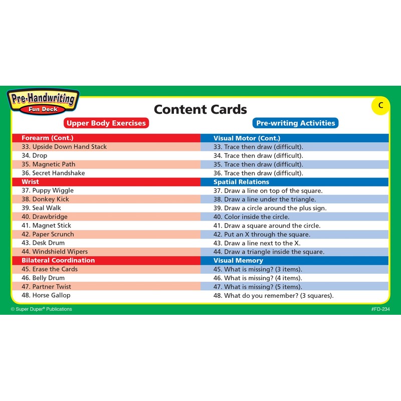 Super Duper Publications | Pre-Handwriting Fun Deck | Fine Motor