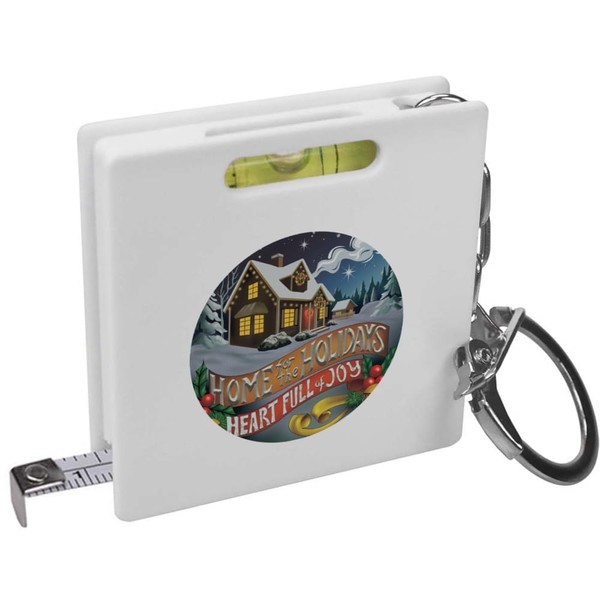 Azeeda 'Home for the Holidays: Pure Joy' Keyring Tape Measure/Spirit