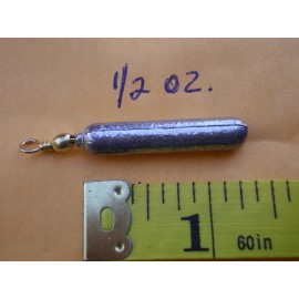 HOME MADE 30 PCS. BOTTOM BOUNCER PENCIL SINKER 1/2 OZ. W/#7 BRASS BARREL SWIVEL