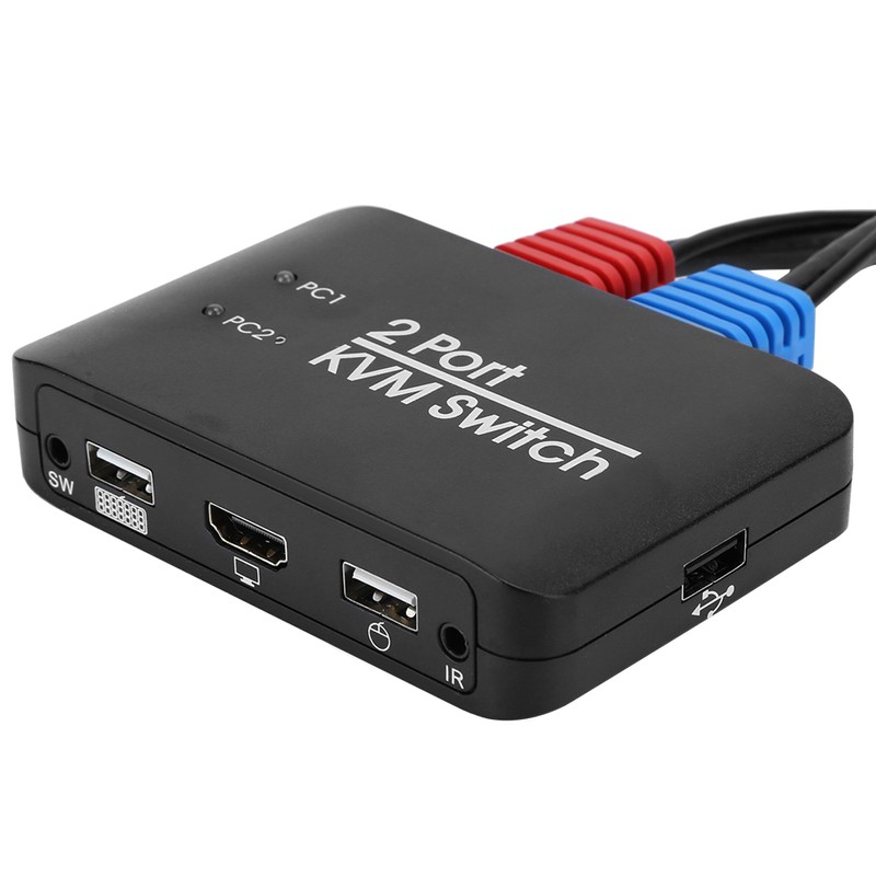 2‑Port KVM Switch USB 2.0 HDMI Umschalter for Windows/IOS/OS X/Linux/Netware/Unix/Android
