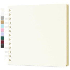Yopih DIY Scrapbook Album 18x18 cm Hardcover Kraft Paper Scrap Book with 20 Sheets Memory Book for Family and Wedding Photography, Beige