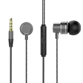 Lenovo HF118 Black Metal In-Ear Stereo Earphones with Wire and Microphone