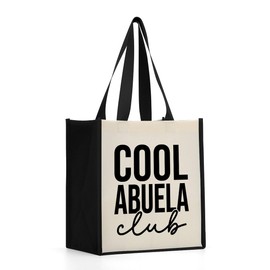 NBIAN Spanish Cool Abuela Gifts First Time Grandma Gifts Canvas Tote Bag Best Grandma Gifts Reusable Grocery Bag Gifts Ideas for Grandma Granny Abuela Friend Gigi Women Female Her Birthday Christmas