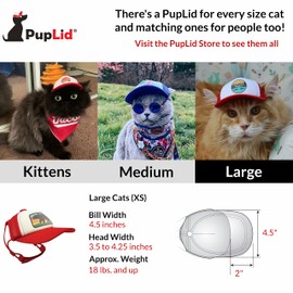 PupLid Trucker Hats for Cats (Large Cats) Premium Stylish Sun Protection for The Modern Cat - Adjustable Secure Fitting Cat Hat (Red, Eagle)