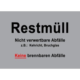 Pack of 5 residual waste stickers