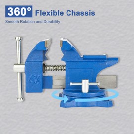 HYCHIKA Bench Vise, Utility Combination Pipe Home Vise, Swivel Base Bench for Woodworking (4-1/2")