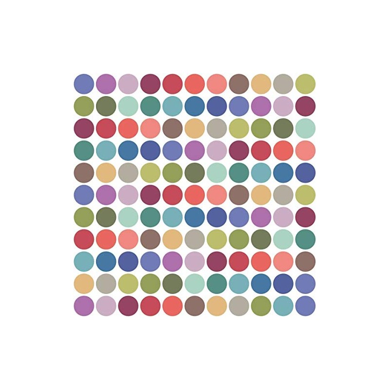 Polka Dots Wall Decals 121 Modern Multi-color 2 inch Confetti