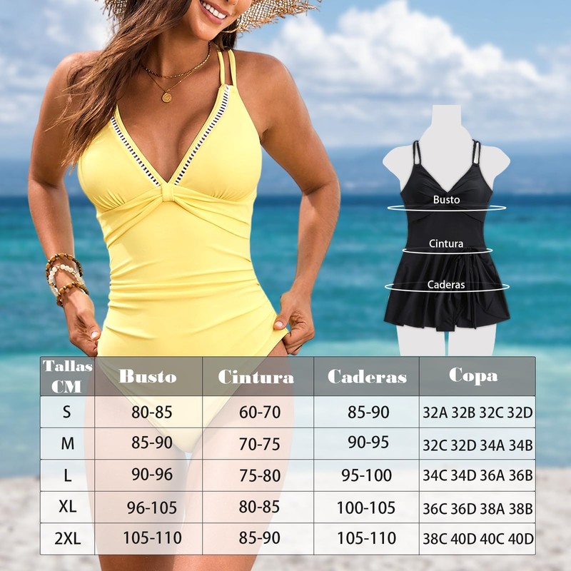 Cloeey Future Traje de Baño para Mujer, Estilo Completo (MX/US,
