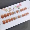 24pcs Nail Tips Amber Bow Short Sweet Girls Nails