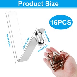 16 Pcs Stainless Steel Push Button Spring Clips for Tent Poles Canopy and Kayak Paddles, 8mm V-Shaped Metal Locking Tube Clips, Durable Outdoor Replacement Parts for Camping Gear and Trail Canopy