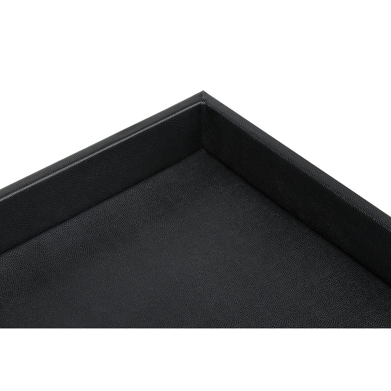 HofferRuffer Extra Large Serving Tray with Handles, Elegant Faux Leather