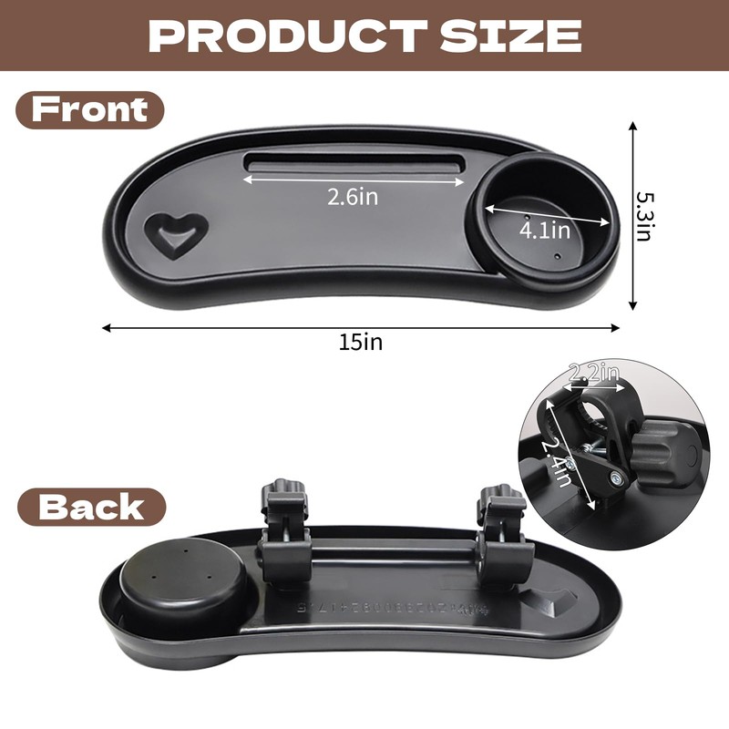 CebraBounze Snack Tray Compatible with Nuna, Universal Stroller Snack Tray