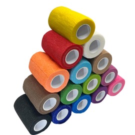 15 Pack 3 Inch x 5 Yards Self Adhesive Bandage Wrap, Non-Woven Bandage,Vet Wrap Breathable Elastic Self-Adherent Tape for Stretch Athletic, Sports, Wrist, Ankle (Mix)