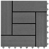 vidaXL WPC Decking Tiles, Gray, 11 pcs, 11.8"x11.8", Water-Resistant &