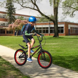 SAHISTCT Freestyle Kids BMX Bikes, 20 Inch Boys Bikes, Children Bicycle for 8-12 Years Old Boys and Girls with Dual Brakes, Adjustable Seat, Single Speed BMX Bike