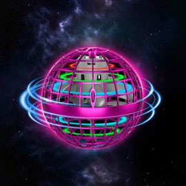 MLCLL Flying Ball Toys，Hover Boomerang，Globe Shape Magic Controller Mini Drone，RGB Lights Spinner 360 Rotating Spinning，Cool Stuff Birthday Presents for Boy Girl Teens 6+ Year (Orchid)