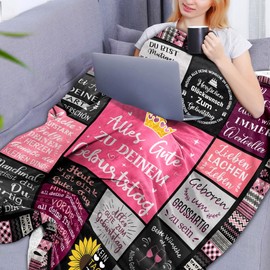 Keyck Birthday Gift for Women, Birthday Gift for Mum, Girls, Wife, Girlfriend, Sister, Funny Gift, Birthday Blanket, 150 x 130 cm