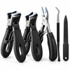 5-Piece Stainless Steel Toenail Clipper Set – Wide Jaw &