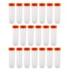 HUAZIZ Pack of 20 Test Tubes 50 ml Plastic Centrifuge Tubes Orange Coloured Lid for Screw Cap Graduated Sample Container Sample Tube for Laboratory Chemistry Experiments