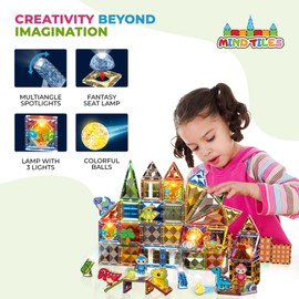 Mind Tiles Ultimate Dinosaur Paradise Magnetic Block Set - 98-Piece Educational Building Kit for Kids