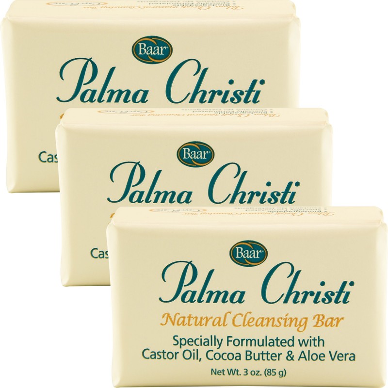 Palma Christi (Castor Oil) Natural Cleansing Bar Soap, 3 bar