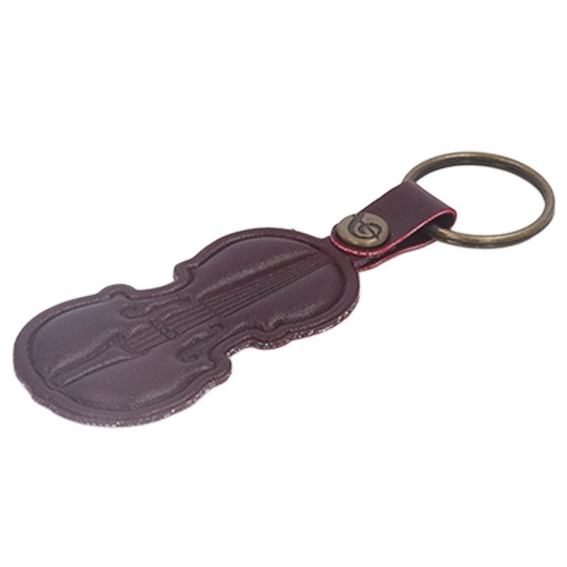 7PCS Cowhide Musical Instrument Keychains Mini Guitar Violin Horn Bass