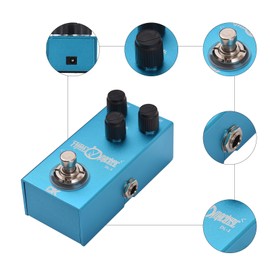 DK Guitar Delay Pedal Electric Guitar Effects Pedal True Bypass Metal Shell DC 9V 6.35mm Input/Output Interface Mini Guitar Delay Effector