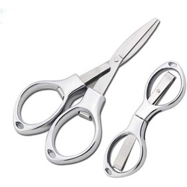 1PC Anti-Rust Folding Scissors, Stainless Steel Mini Shear, Safety Portable Pocket Size Travel Trip Scissors Craft Supplies Cutting Tools