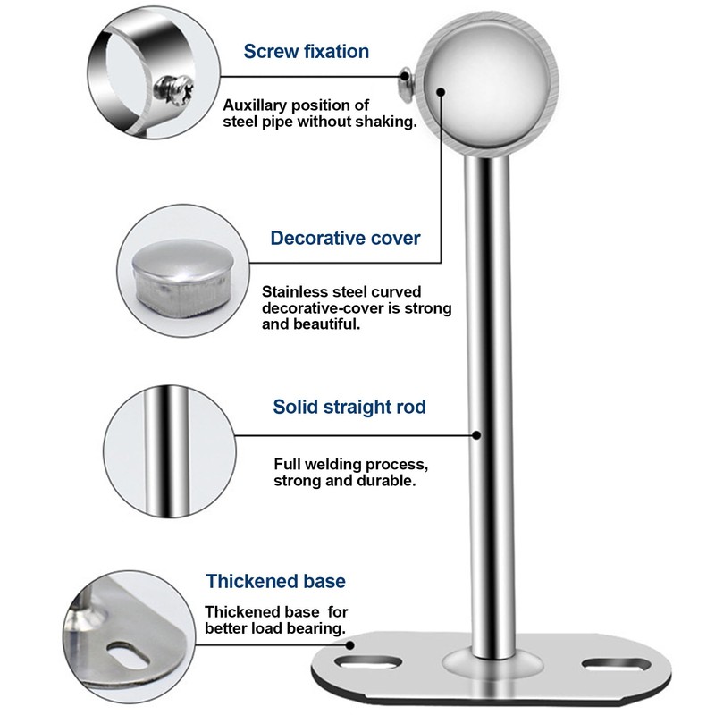 LEPEVNEY Ceiling-Mount Bracket for 25mm Dia Rods - Wardrobe Pipe