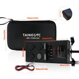 12V Mini Power Distribution Box with EVA Toolkit, Connects up to 11 Devices at a time, LED Voltage Indicator, LED Torch 3 Stage, Power Plug for RVs, Yachts, Solar Panels, Portable Power Station