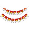 Cartoon Red White Yellow Happy Birthday Party Banner, Ultra-Thick Premium