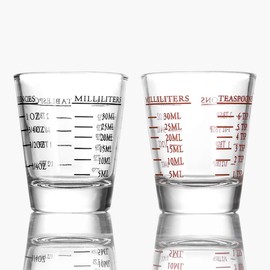 Beautyflier Shot Glasses Measuring cup Liquid Heavy Glass Wine Glass Espresso Shot Glass 26-Incremental Measurement 1oz, 6 Tsp, 2 Tbs, 30ml