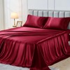 Sasttie Satin King Sheet Set, Wine Satin Sheets for King