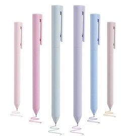 BAYTORY 6Pcs Colored Gel Pens, Pastel Ink Colors, Quick Dry Ink Pen Fine Point 0.5mm Smooth Writing for School Supplies Journaling Notetaking Stationery