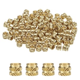 QUARKZMAN Pack of 50 M6 Threaded Inserts Brass Heat Set Insert M6 x 7 mm, OD 8 mm Knurled Insert Nuts, 3D Printing Brass Nuts Female Threaded Inserts Nuts