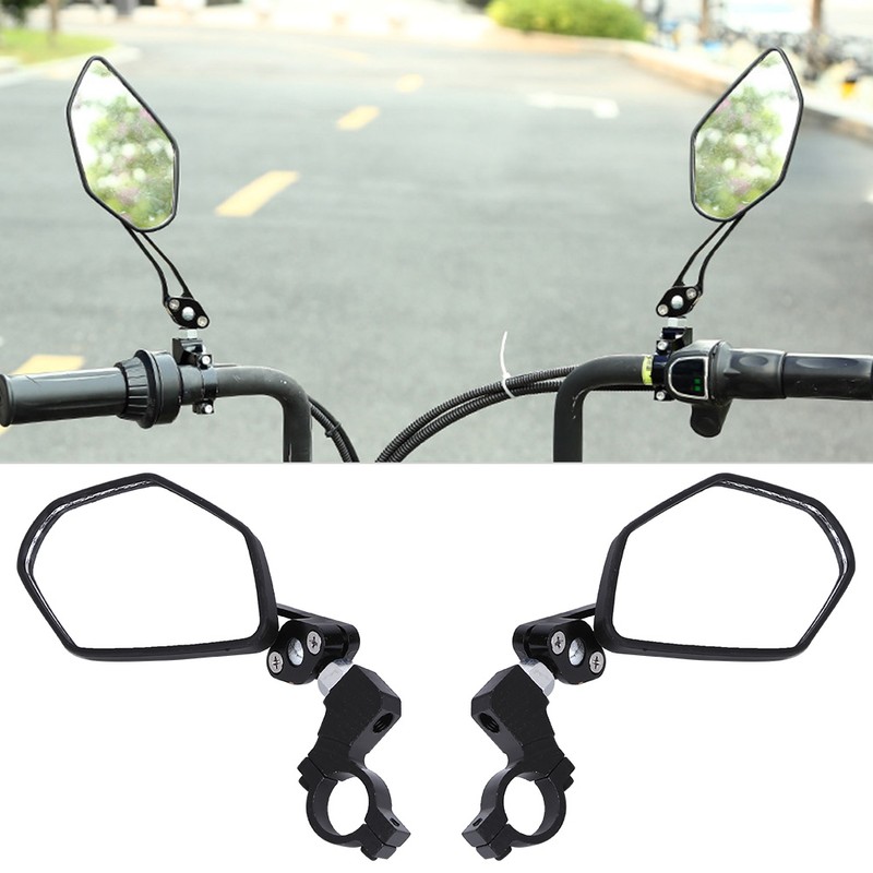 Aluminium Alloy 360° Rotating Bicycle Reflective Rear View Mirror Back