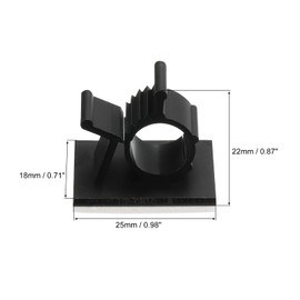 MECCANIXITY 25Pcs Cable Management Clips, 8-10mm Dia Self Adhesive Nylon Wire Holder, Adjustable Organizer Clamp for PC Desk Office, Black
