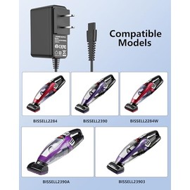 Charger for Bissell Pet Hair Eraser Charger, Charging Cord for Bissell 2390A 2390 23903 2284W 2284 Cordless Handheld Vacuum, Replacement for Power Cord P/N 1614206