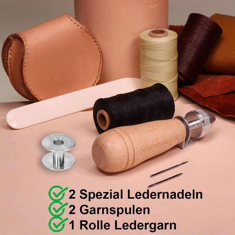 Langlauf Schuhbedarf Professional Sewing Awl Saddle Awl with Leather Needle