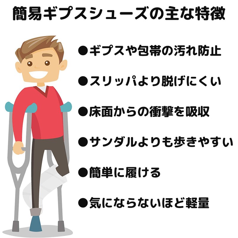 TAKUMED Simple Cast Shoes Indoor Cast Boots (Large)