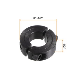 HARFINGTON 2pcs Shaft Collars for 3/4" ROD, 1-1/2" OD, 1/2" Width, Black Oxide Plating, Double Split Axle Clamp-On Collar Clamping Collar with Set Screw