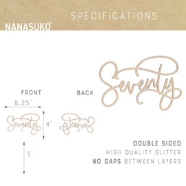 Nanasuko - Decoración para tarta, diseño curvo, doble cara, purpurina de oro rosa, calidad premium, fabricada en Estados Unidos