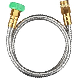 Beaulife 3 Ft Stainless Steel Short Garden Hose Flexible Kink-Free Garden Water Hose