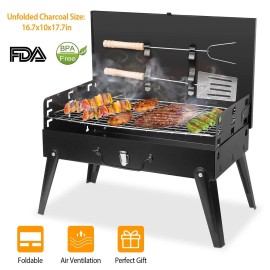 iMountek Outdoor Charcoal Grill BBQ Shelf Camping Picnic Cooker Garden Grilling